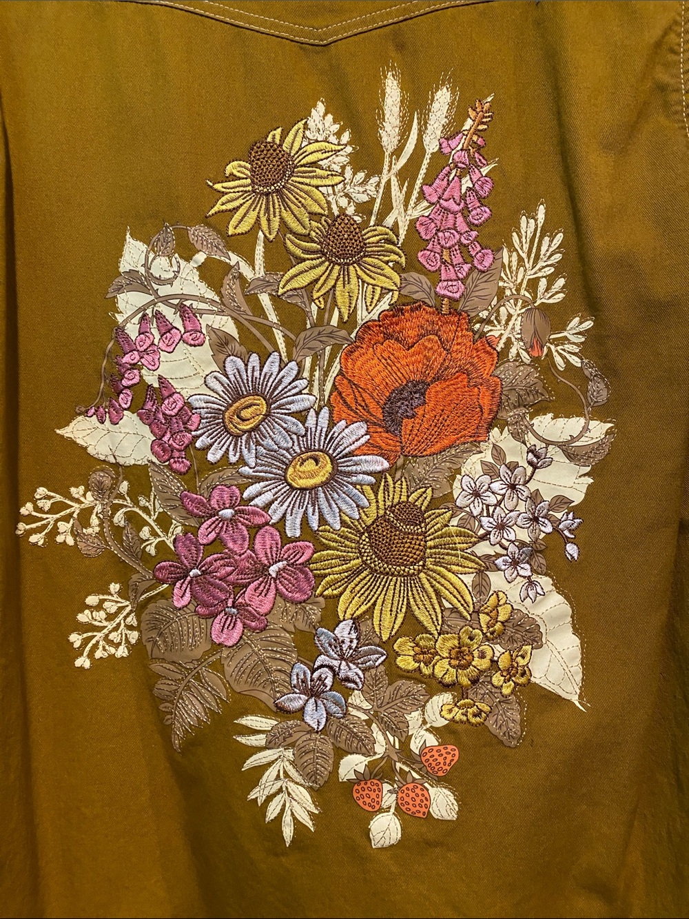 Spell Mustard Yellow Embroidered Patchwork Jacket - Picture 4 of 6